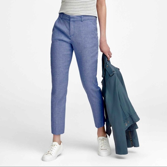 Chambray Blue Linenblend Avery Ankle 